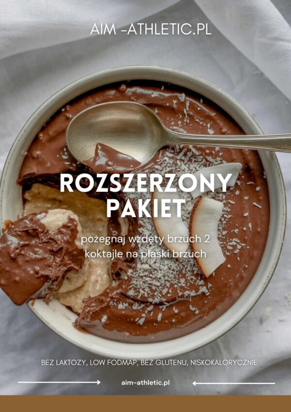 ROZSZERZONY PAKIET JADŁOSPIS NA WZDĘTY BRZUCH 2 + 28 KOKTAJLI NA ZDROWE JELITA I TRAWIENIE